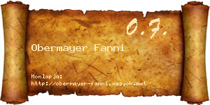 Obermayer Fanni névjegykártya