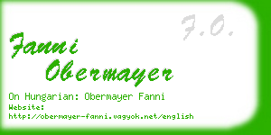 fanni obermayer business card